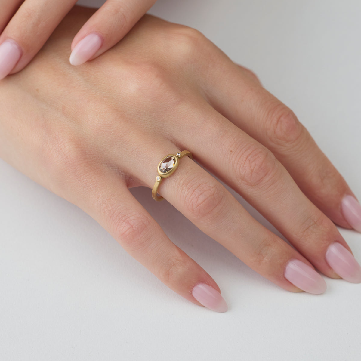 Champagne Diamond Oval Ring