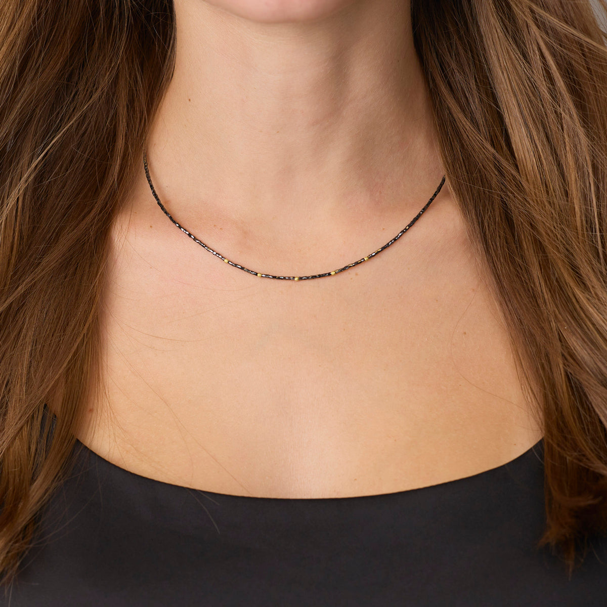 Black Diamond Beaded Necklace
