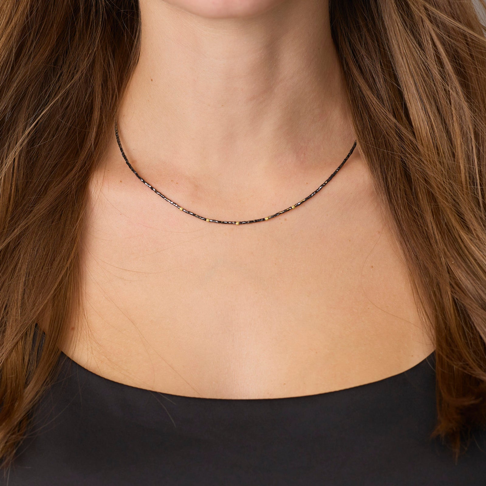Black Diamond Beaded Necklace