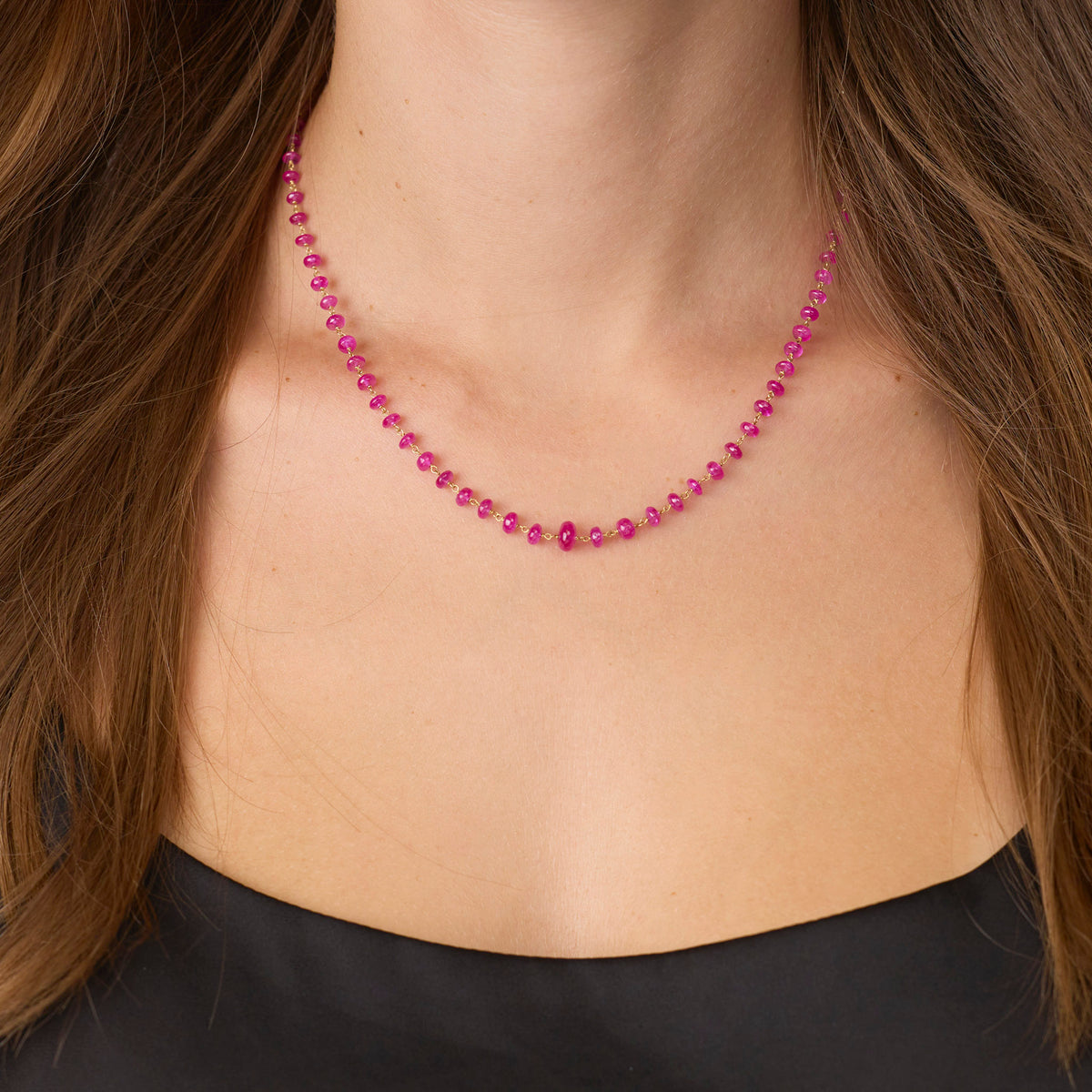 Vibrant Ruby Beaded Necklace