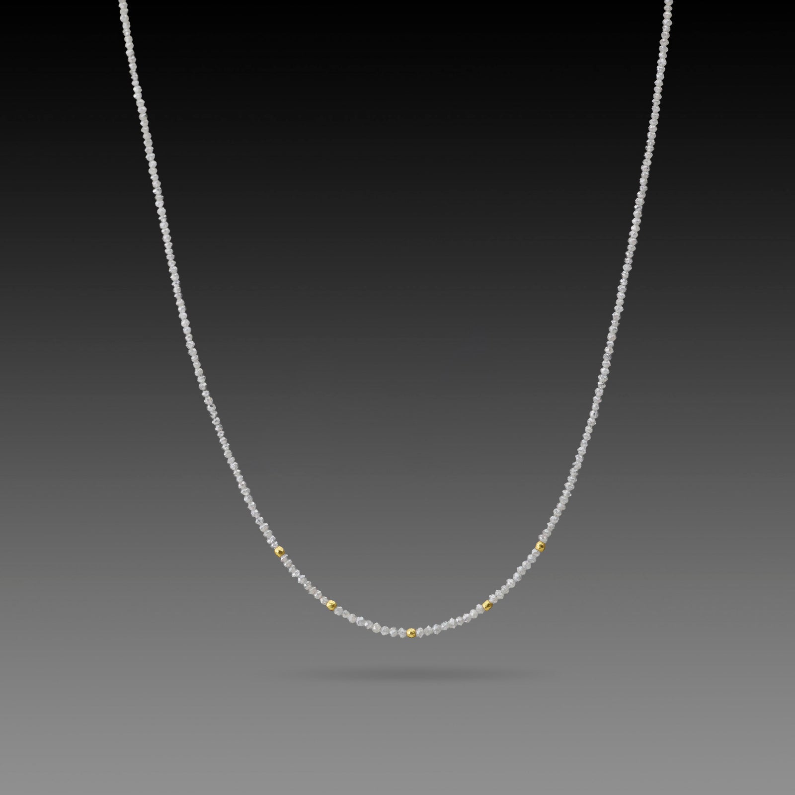 Gray Diamond Beaded Necklace