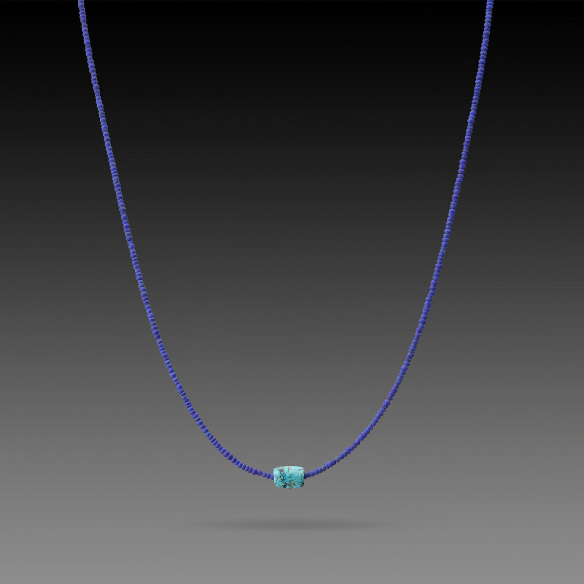 Lapis Necklace with Turquoise Bead