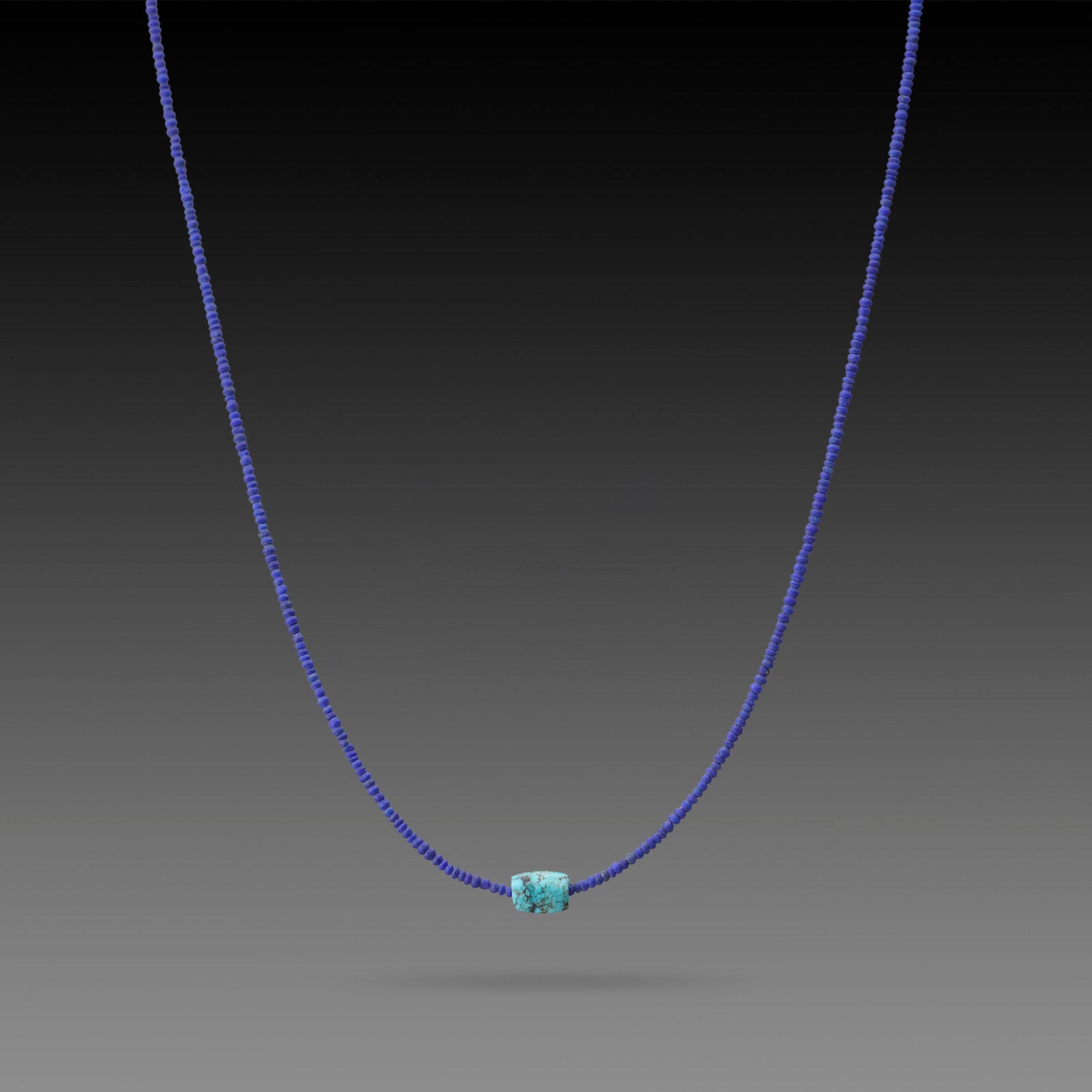 Lapis Necklace with Turquoise Bead