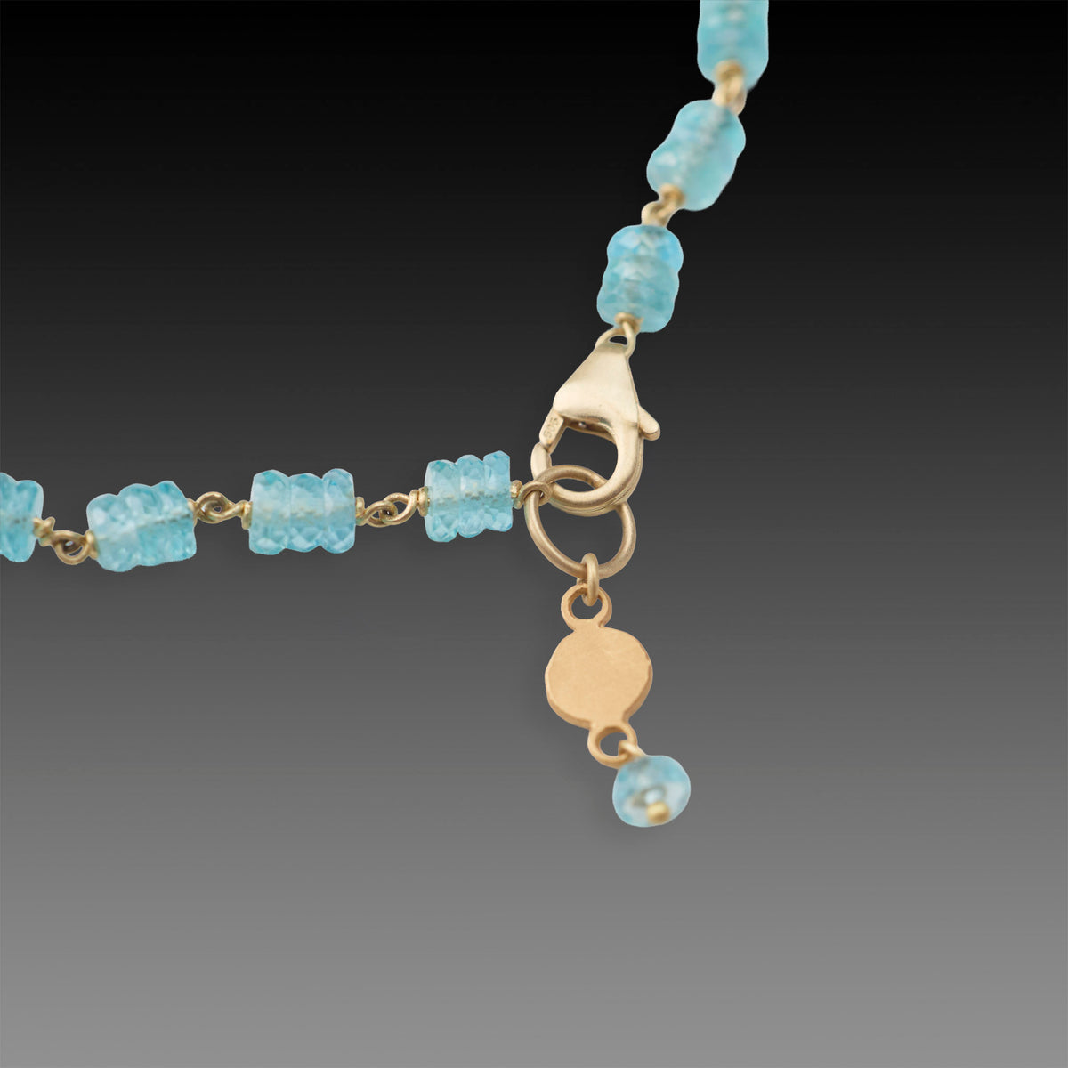 Apatite Linked Bracelet with 22k Charm