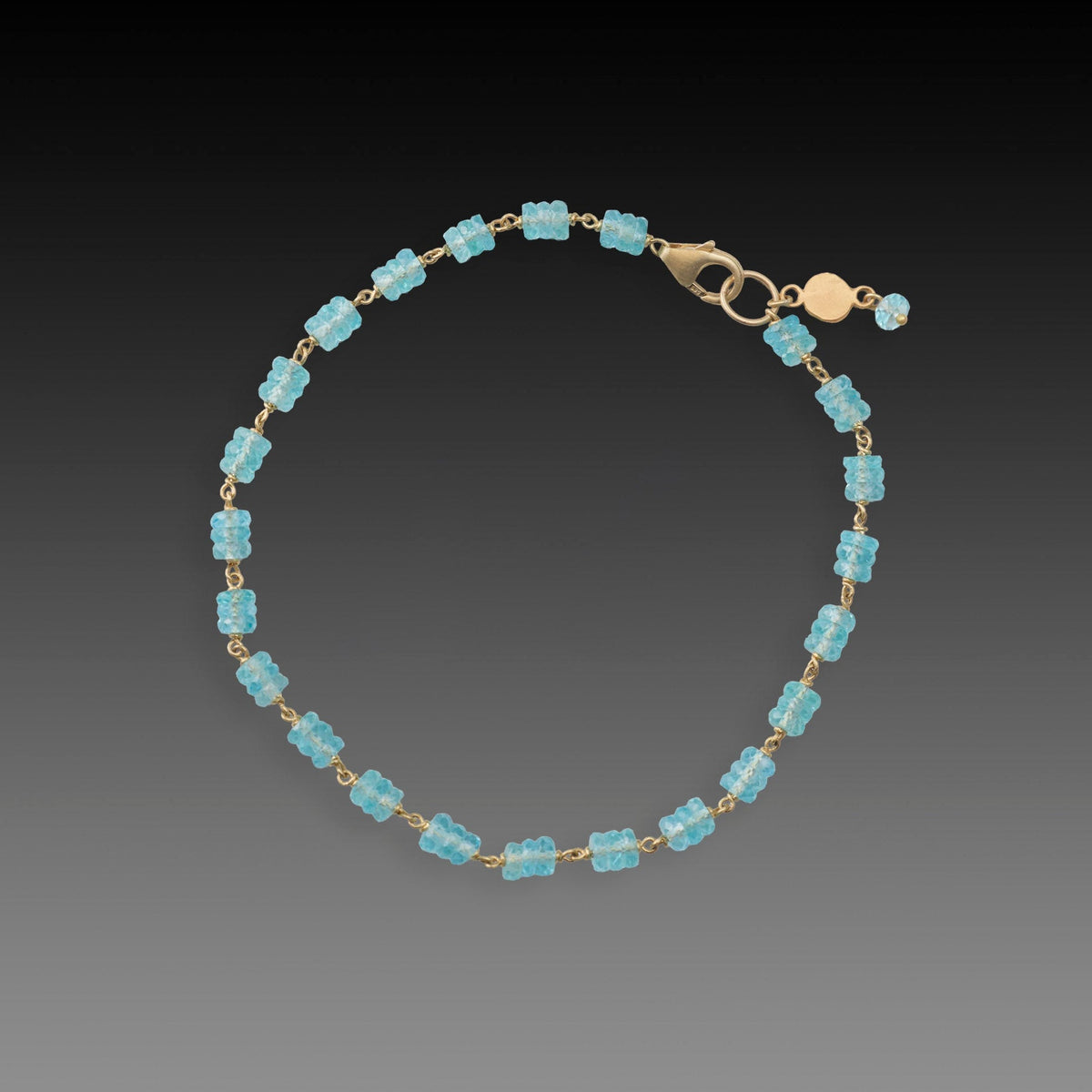 Apatite Linked Bracelet with 22k Charm