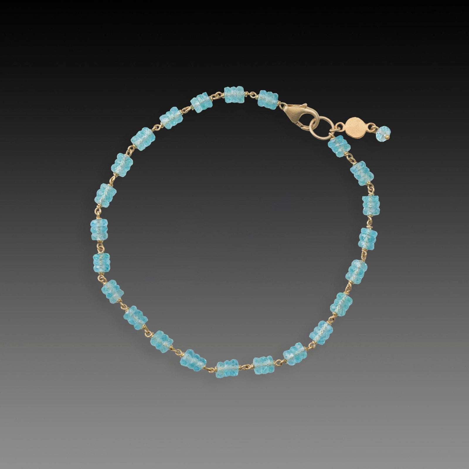 Apatite Linked Bracelet with 22k Charm