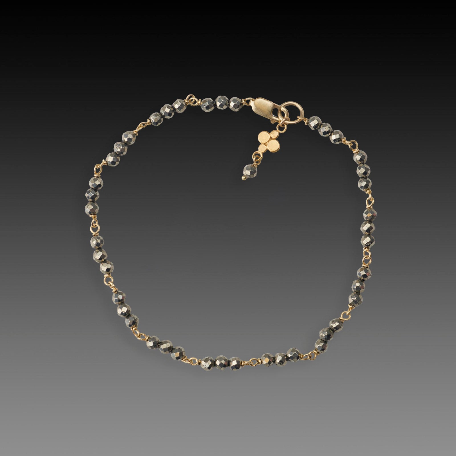 Pyrite Bracelet with 22k Gold Charm