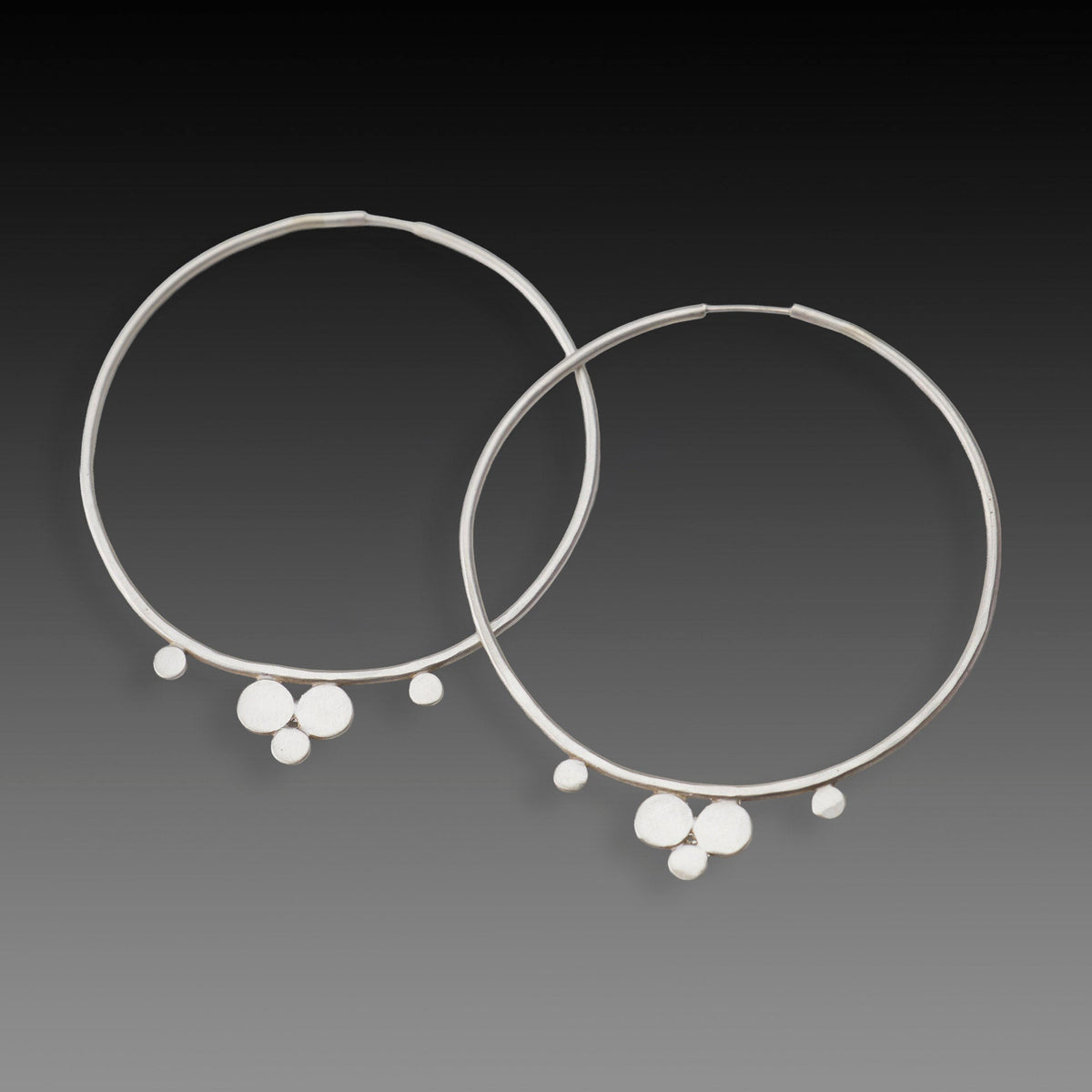 Large Hammered Disk Hoop Earrings