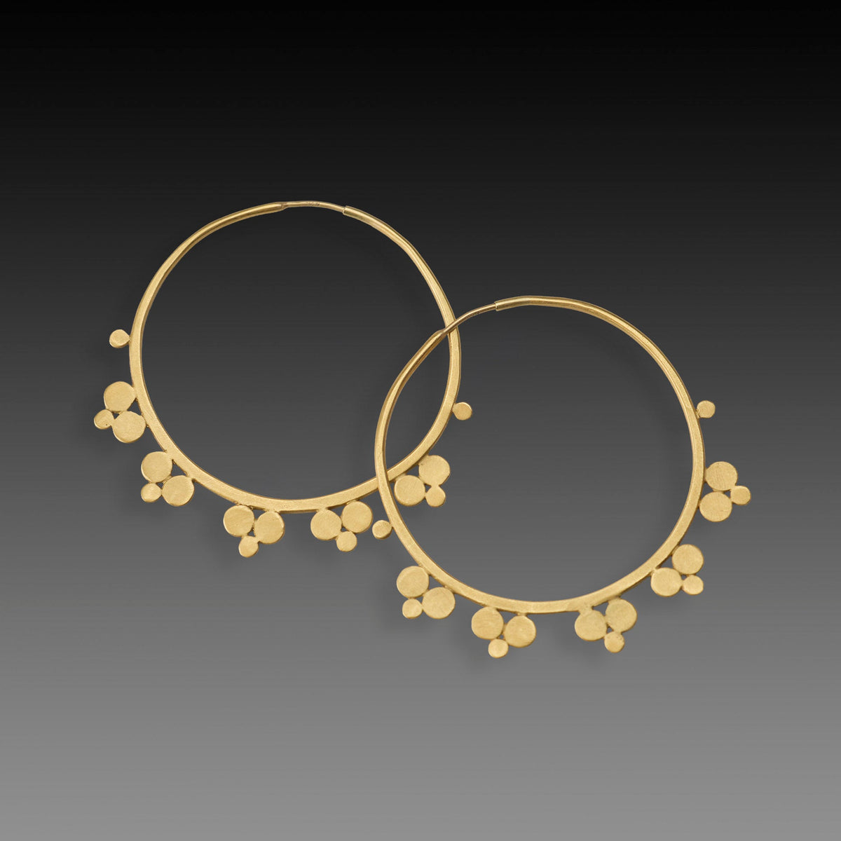 22k Gold Trios Hoop Earrings