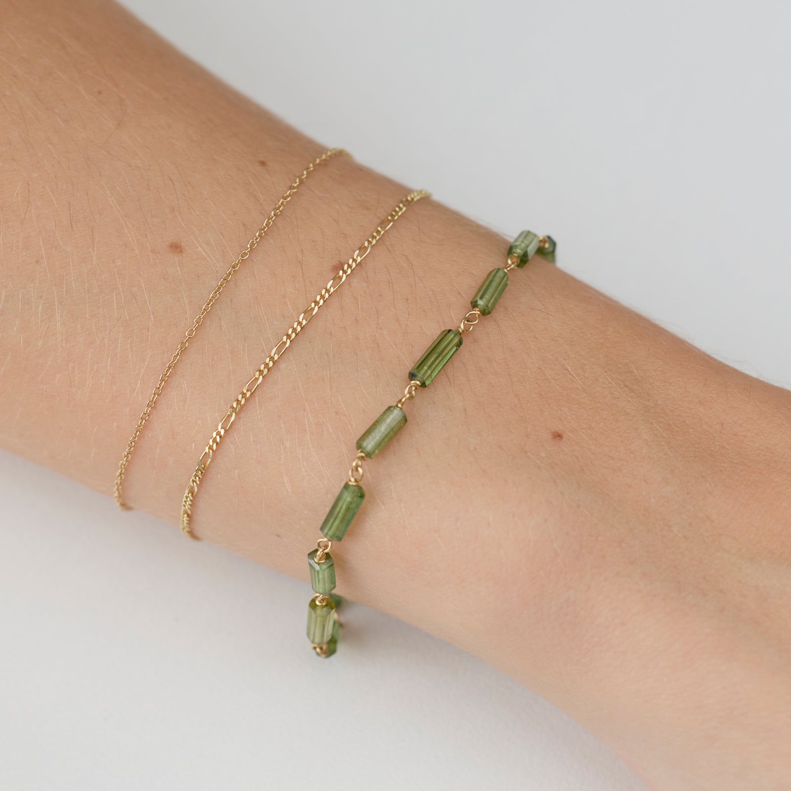 Green Tourmaline Baton Bracelet