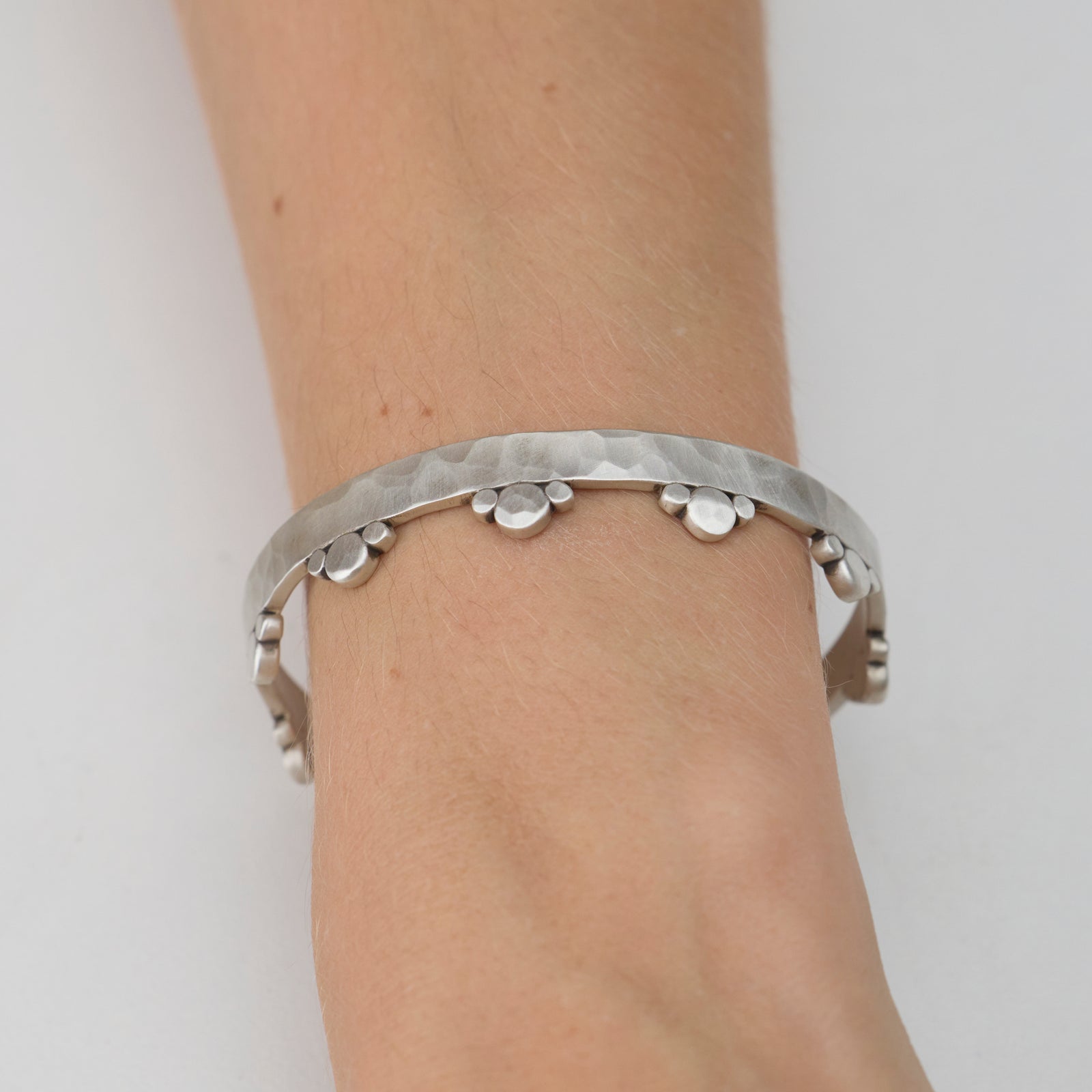 Wide Silver Trios Cuff Bracelet