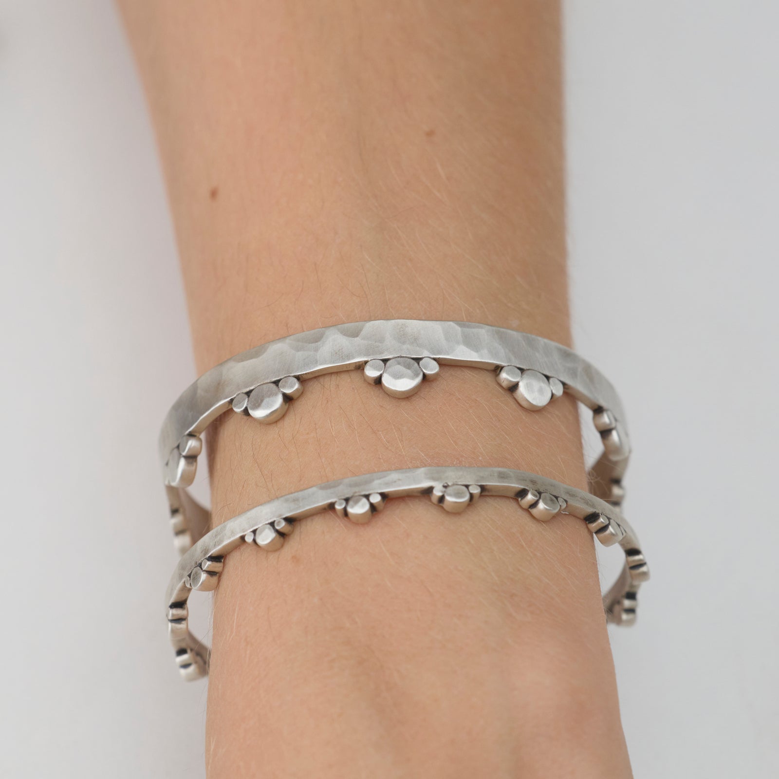 Wide Silver Trios Cuff Bracelet