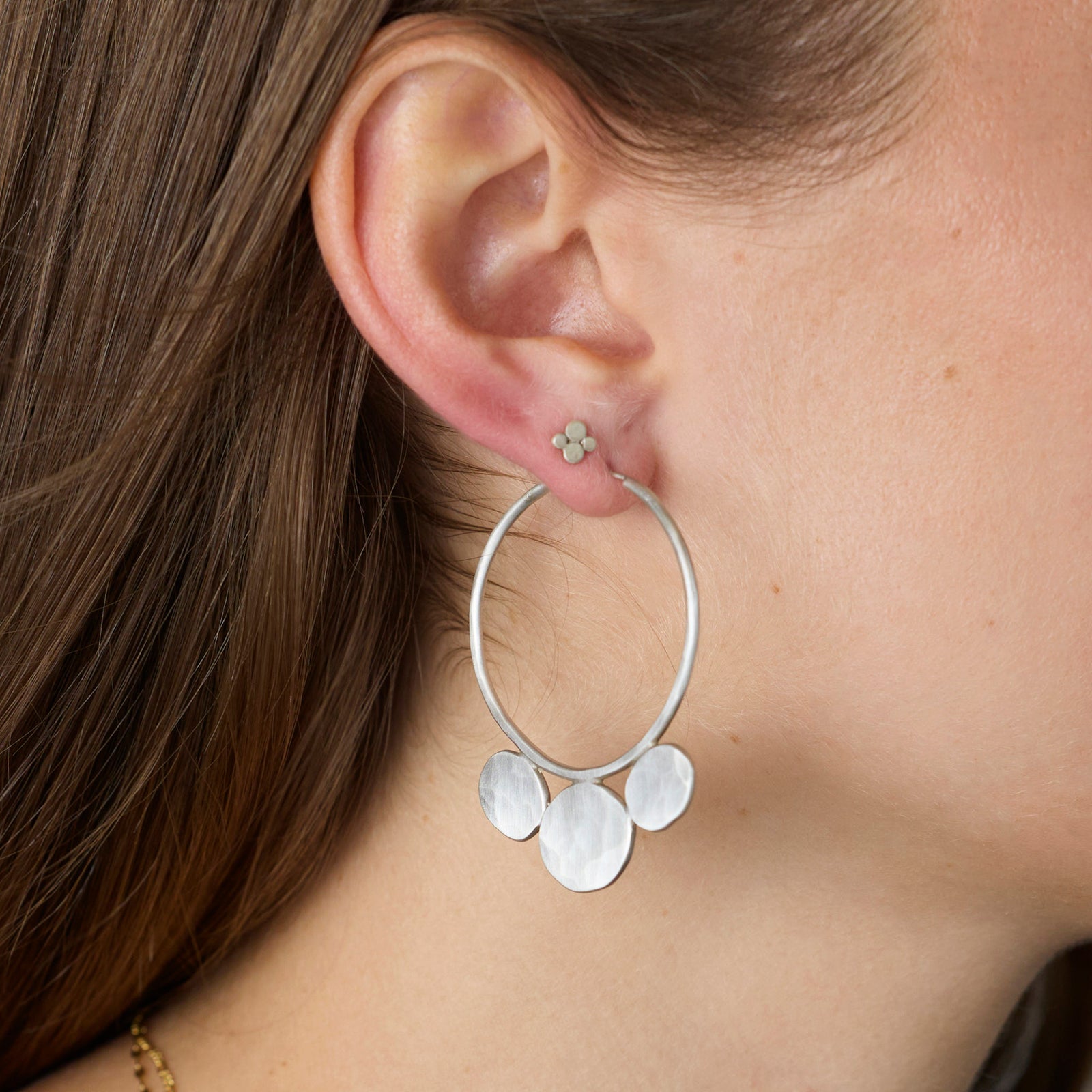Medium Disk Hoop Earrings