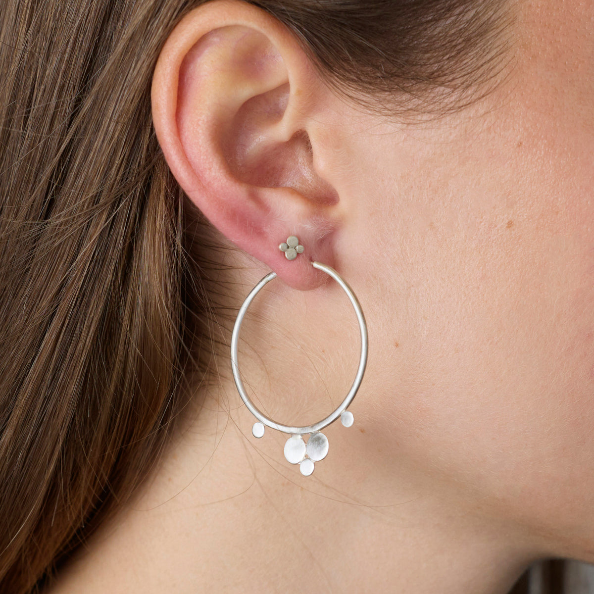 Medium Hammered Hoop Earrings