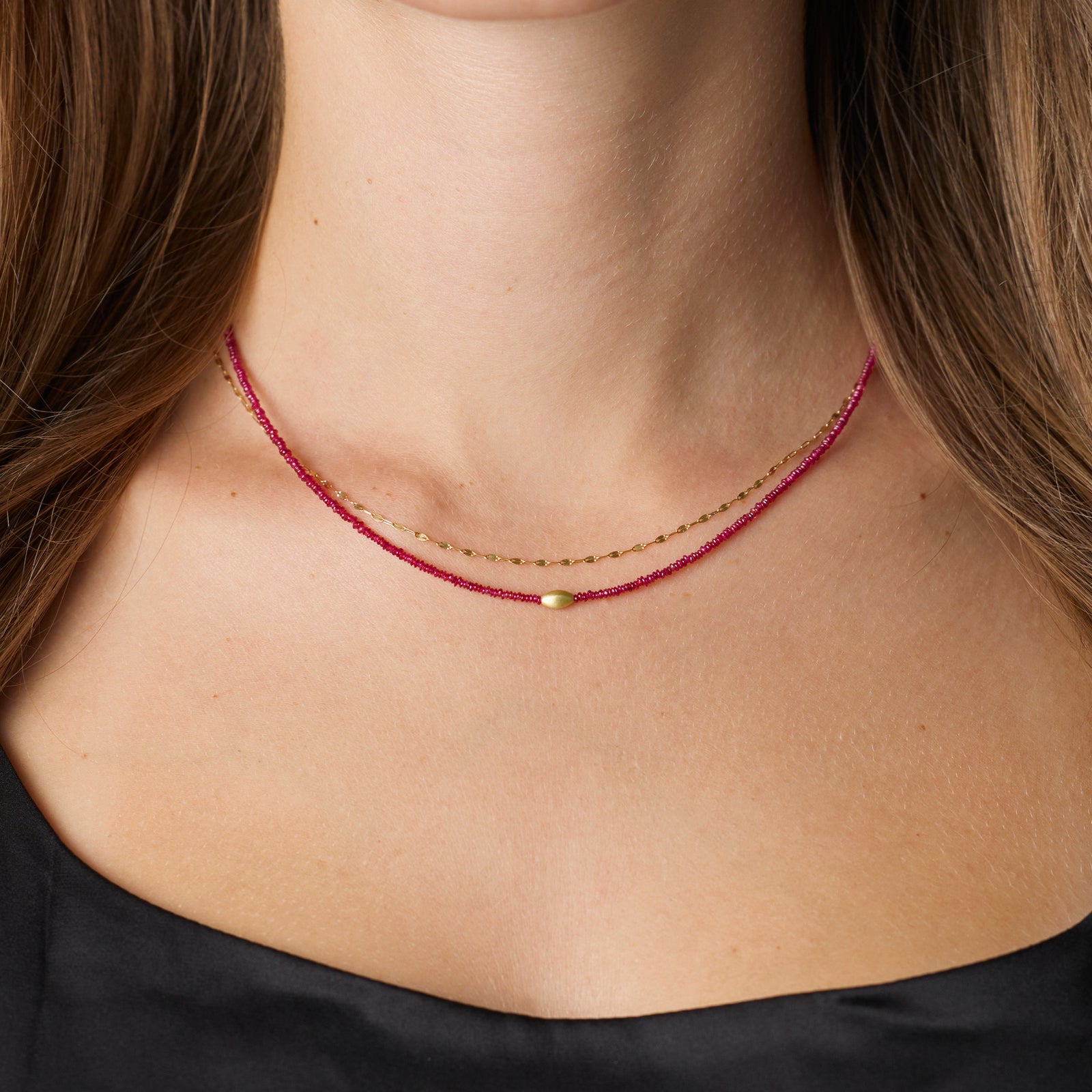 Ruby Beaded Necklace