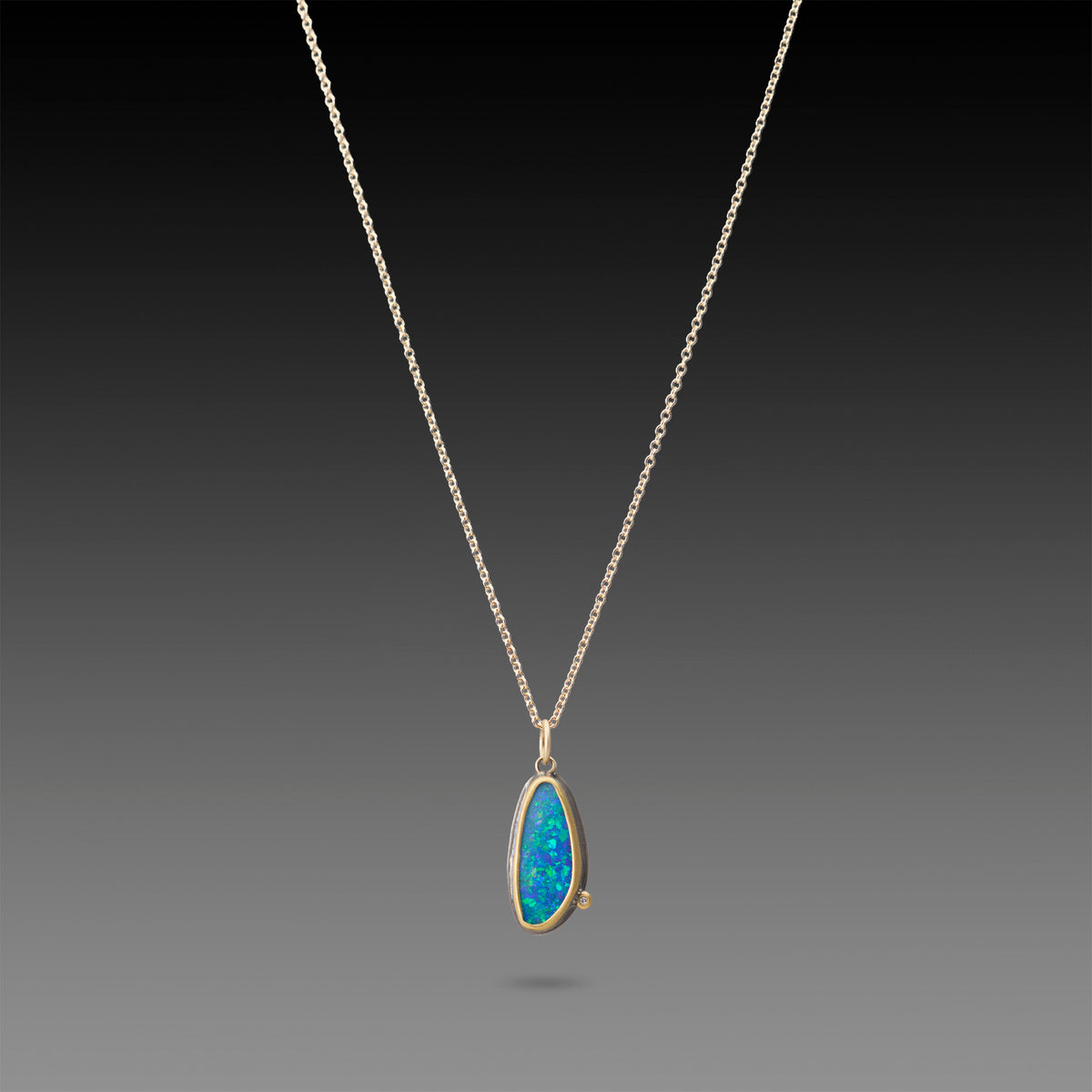 Australian Opal Necklace with Diamond