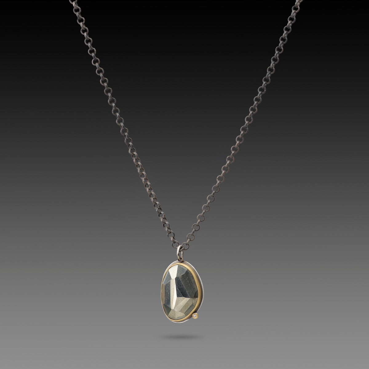 Pyrite Necklace with Diamond