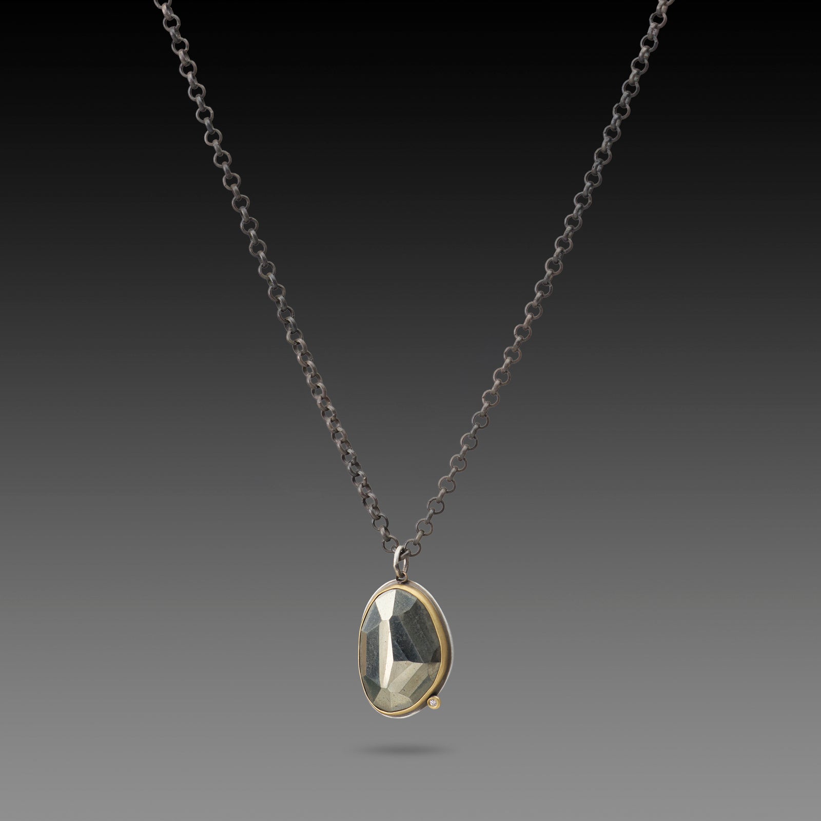 Pyrite Necklace with Diamond