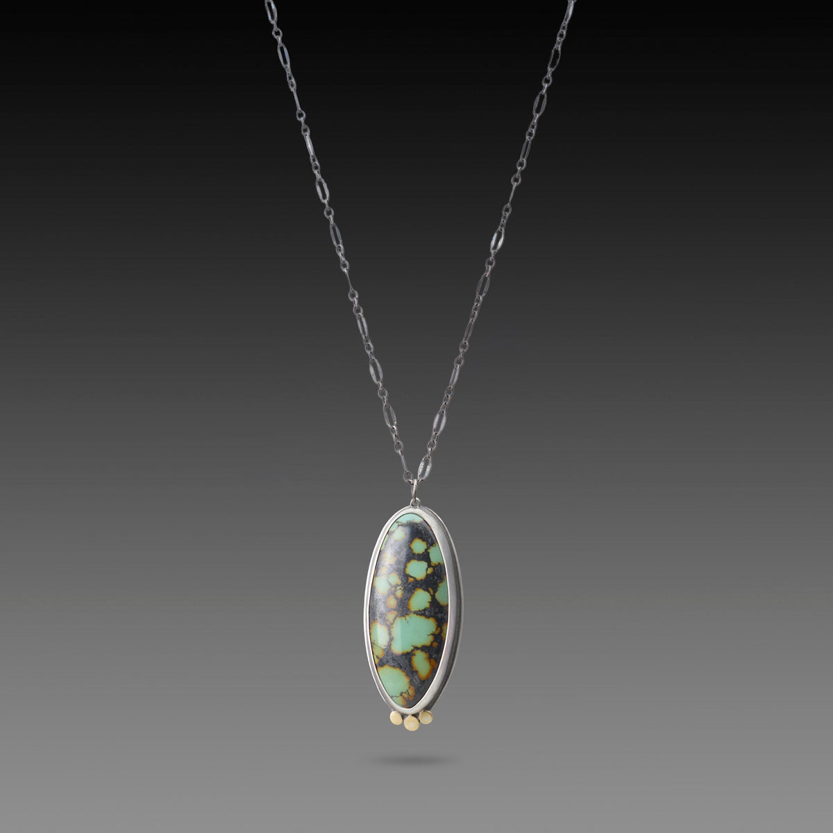 Turquoise Statement Necklace with 22k Dots
