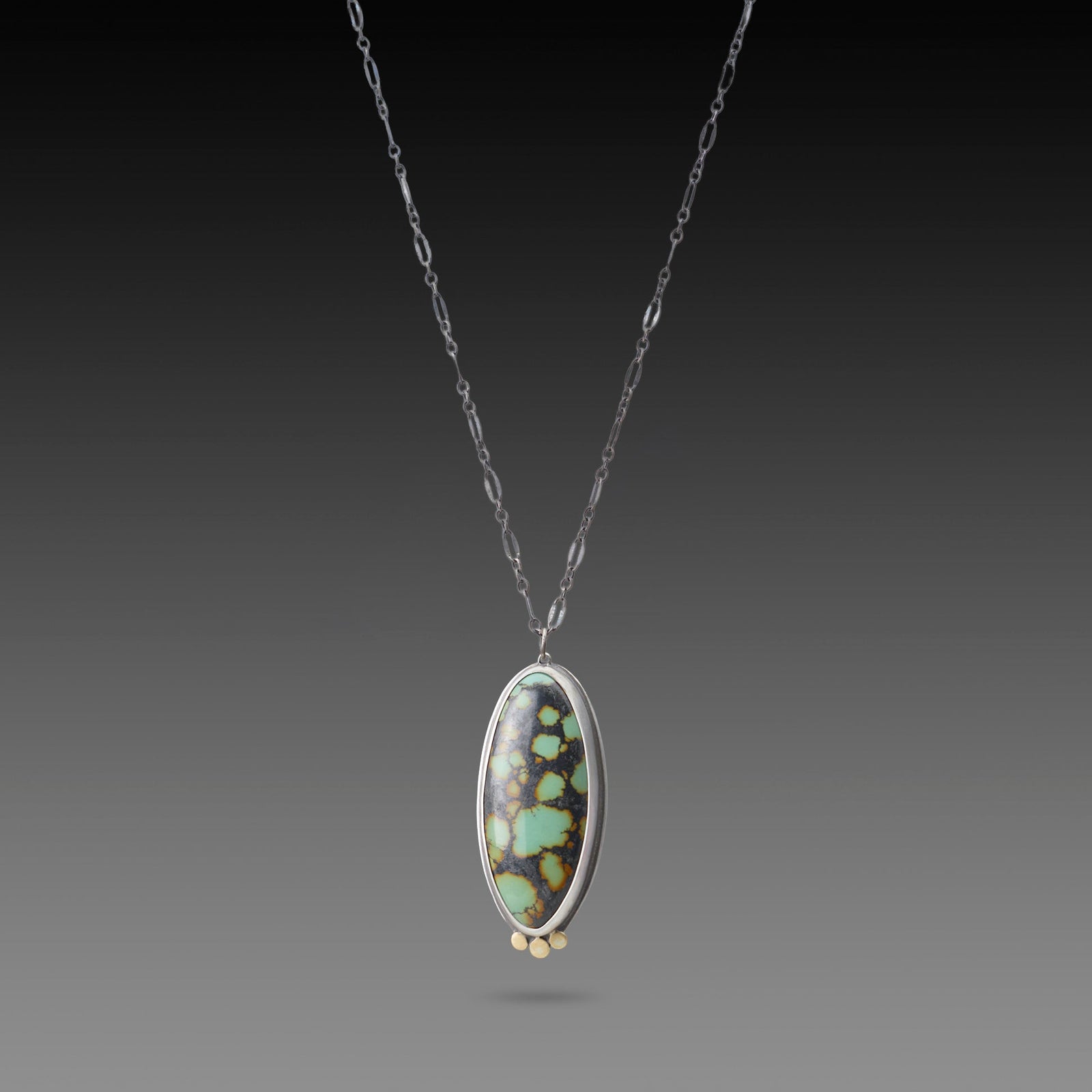 Turquoise Statement Necklace with 22k Dots