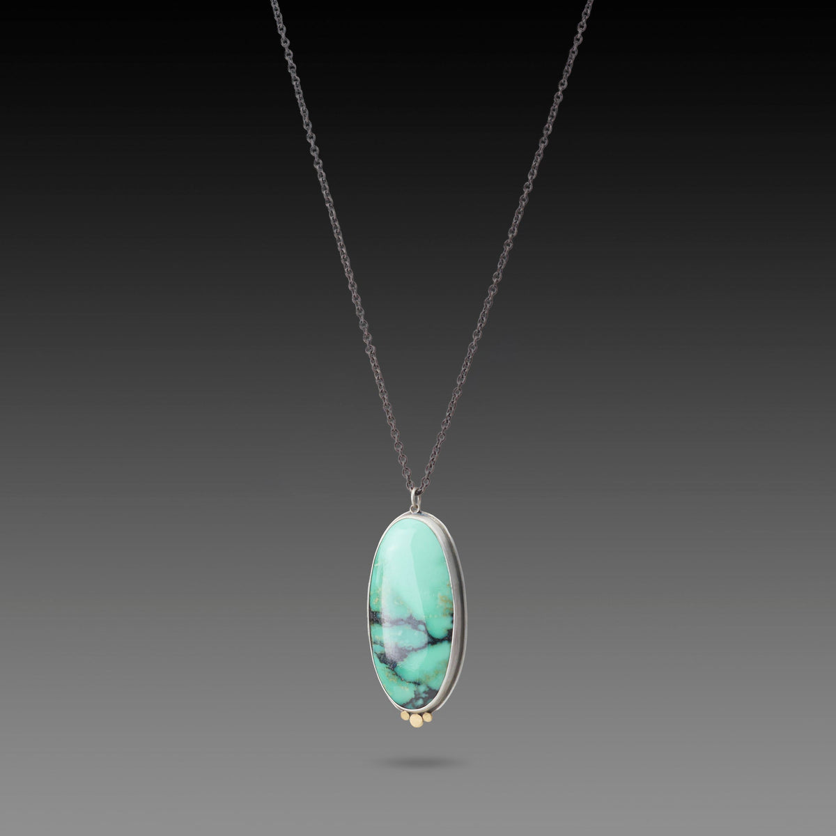 Bright Turquoise Statement Necklace with 22k Dots