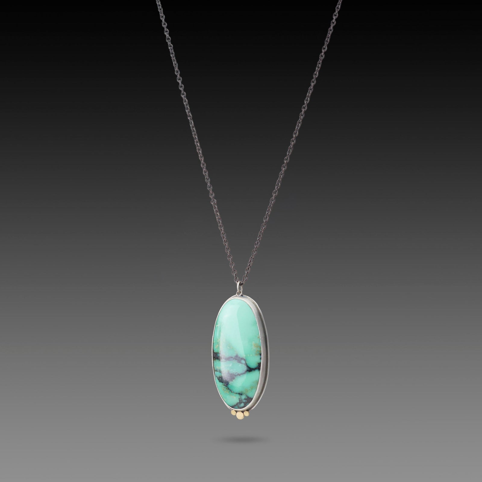 Bright Turquoise Statement Necklace with 22k Dots