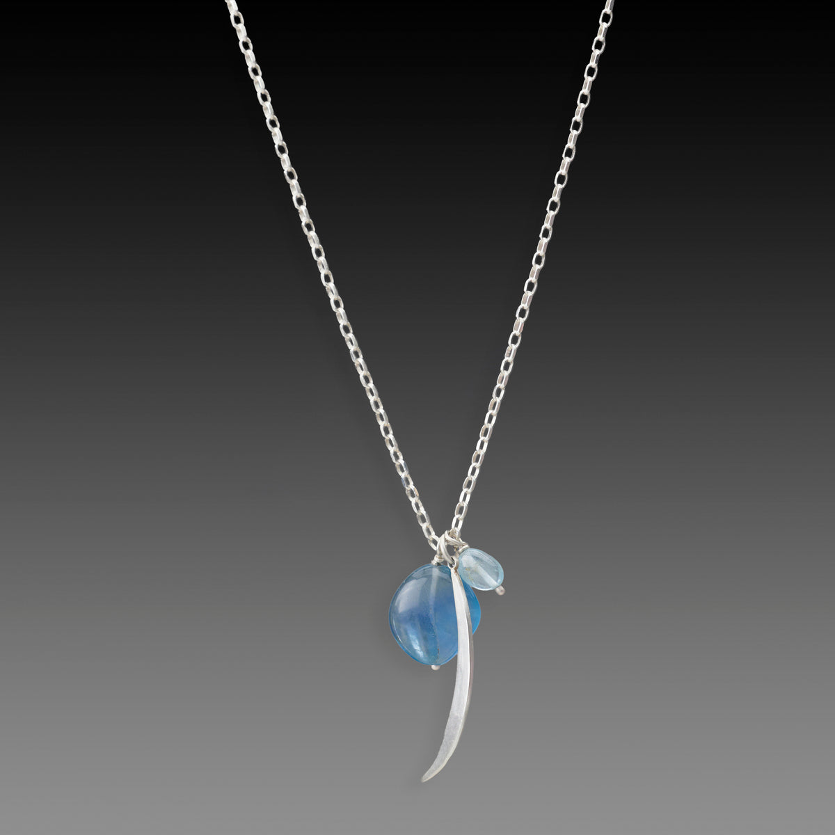 Fluorite Moon Charm Necklace
