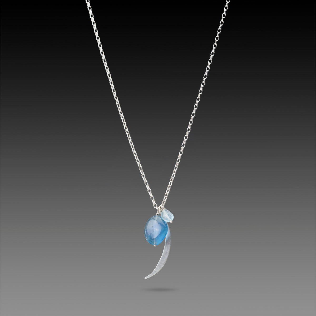 Fluorite Moon Charm Necklace