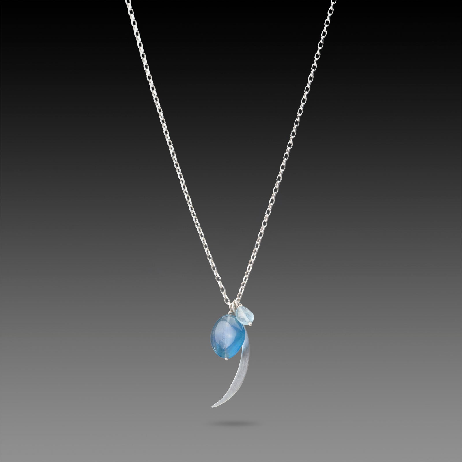 Fluorite Moon Charm Necklace