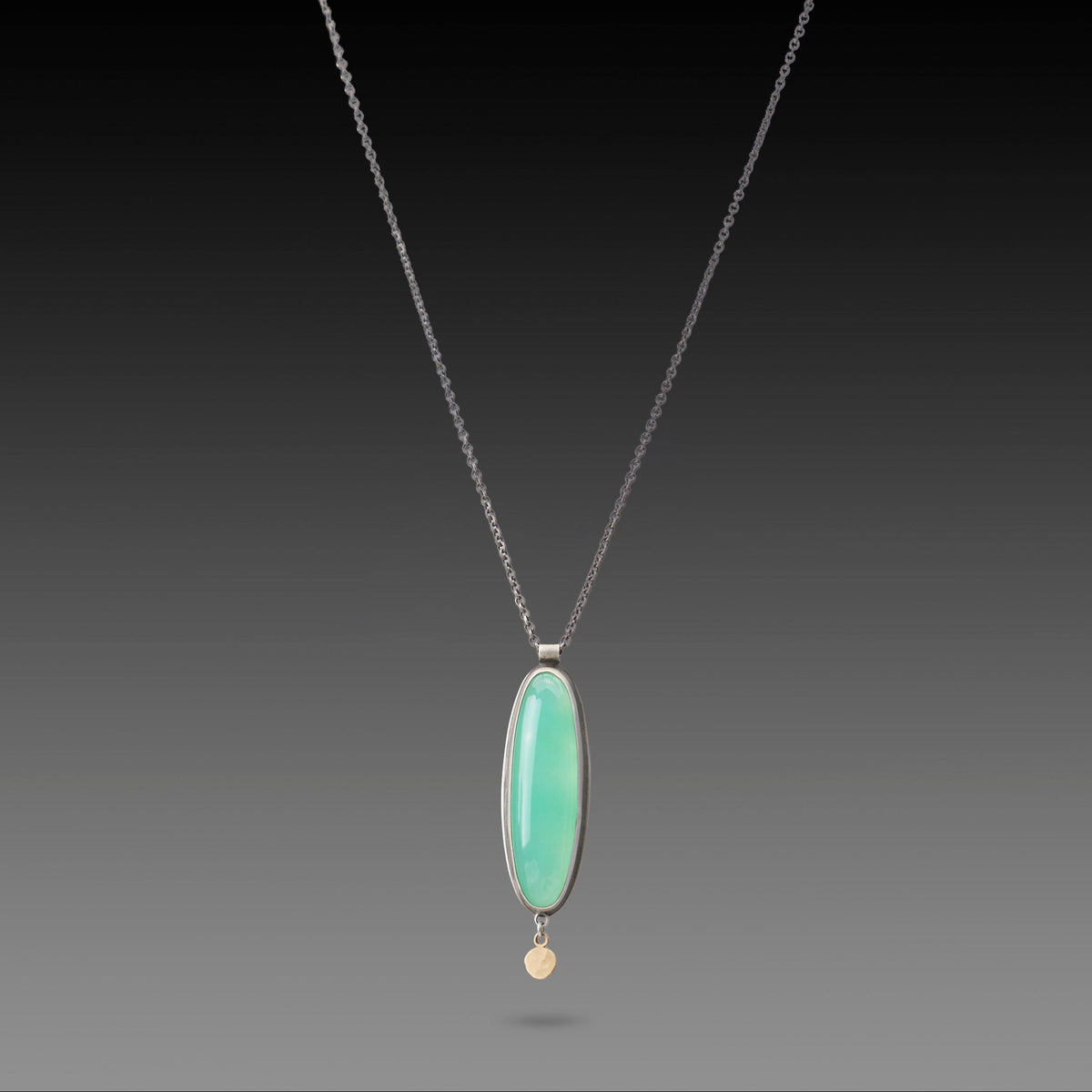 Chrysoprase Necklace with Gold Disk