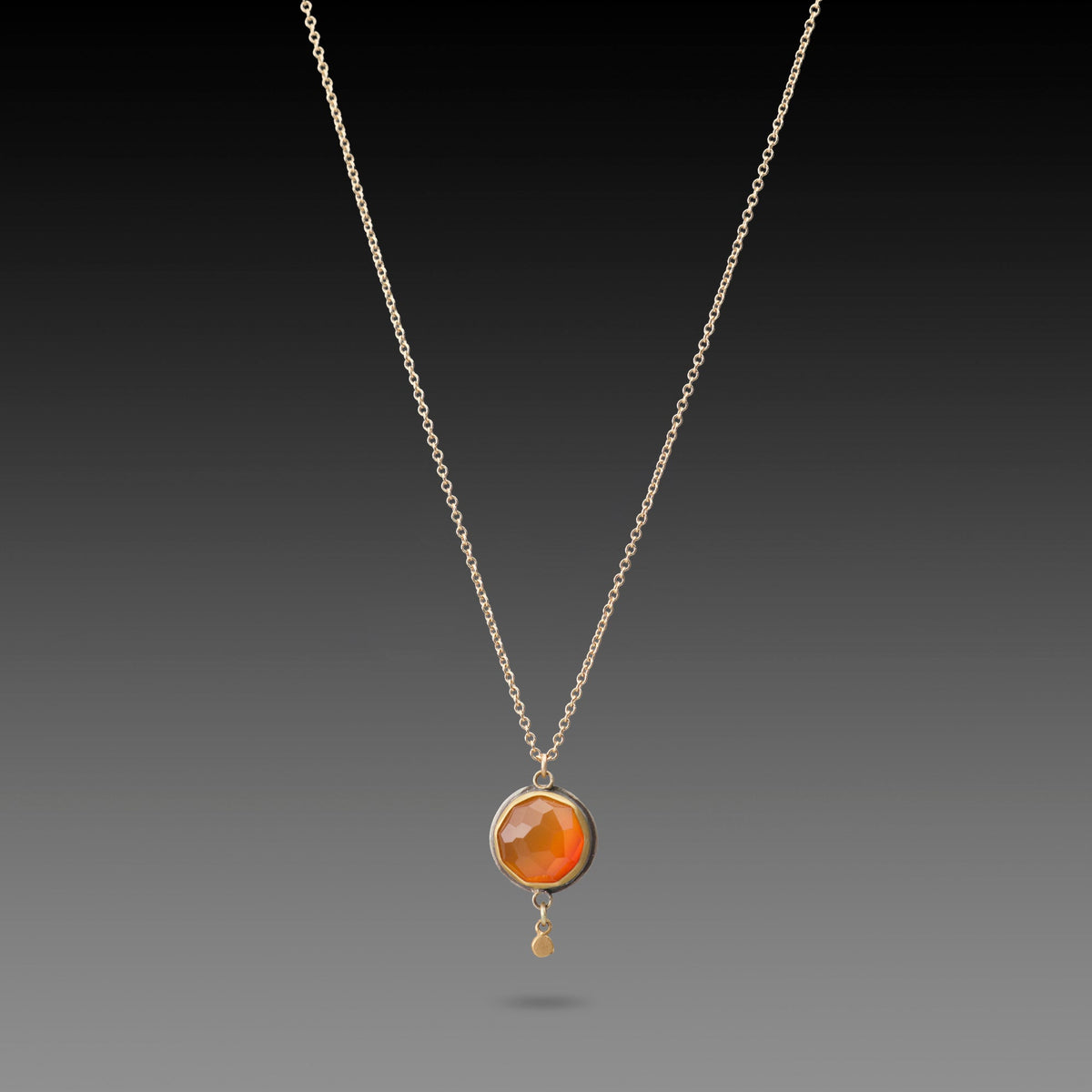 Carnelian Necklace with Gold Drop