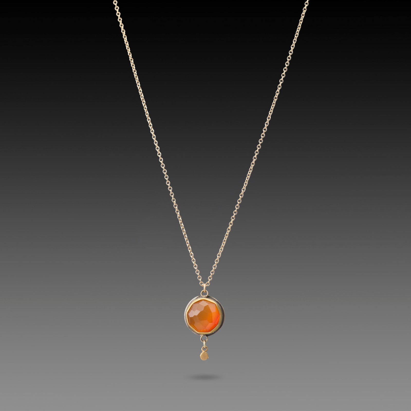 Carnelian Necklace with Gold Drop
