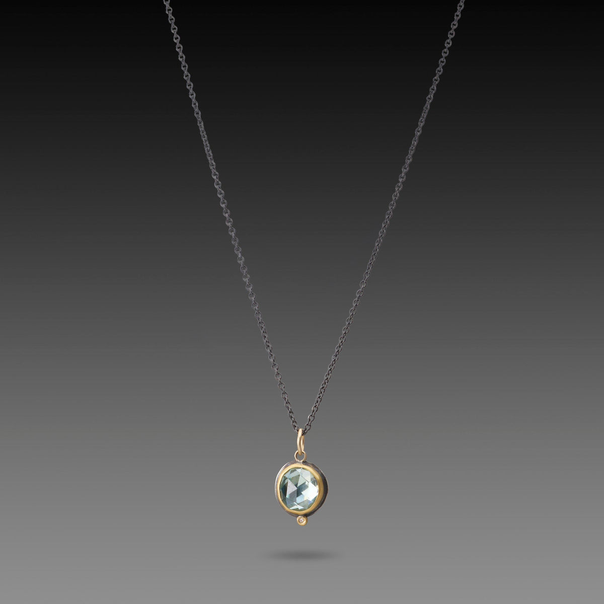 Zircon Necklace with Diamond Dot