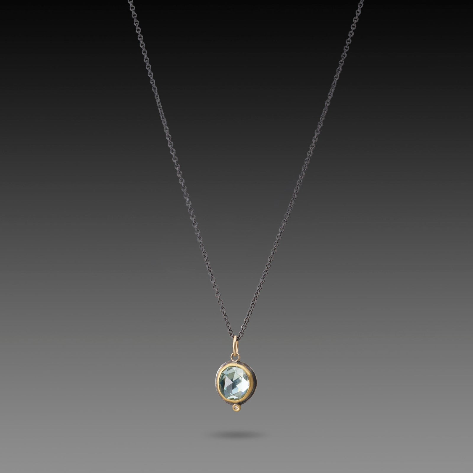 Zircon Necklace with Diamond Dot