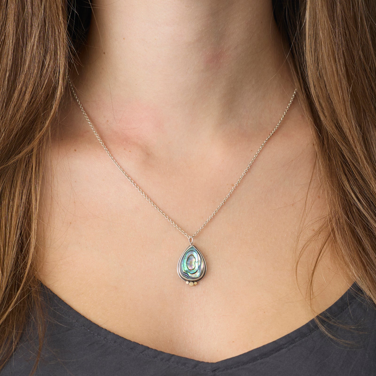 Mother of Pearl Teardrop Necklace