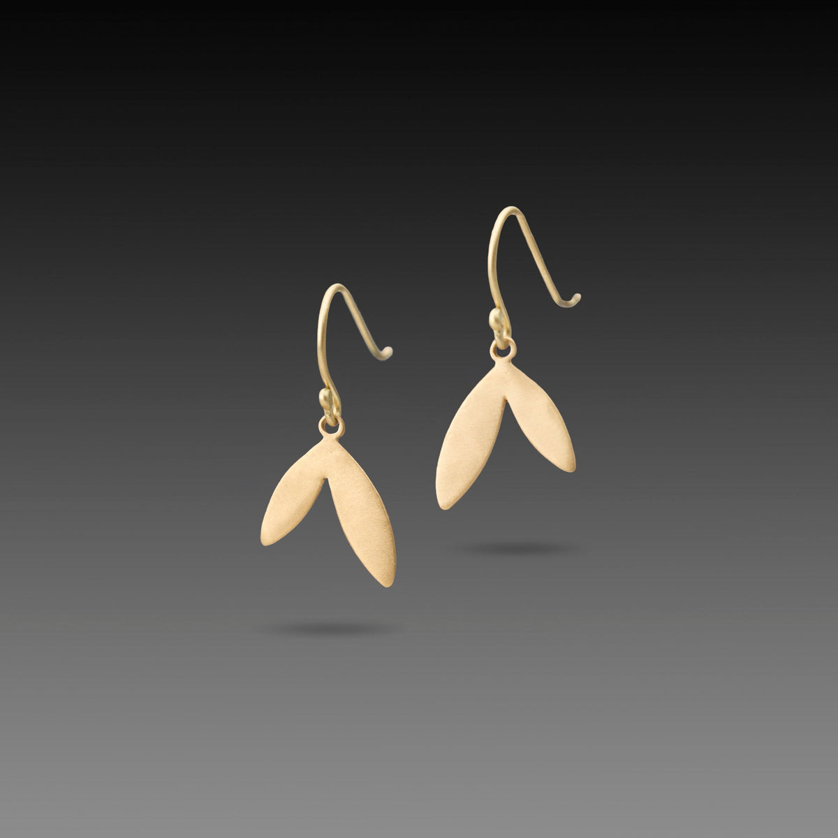 Gold Double Leaf Earrings