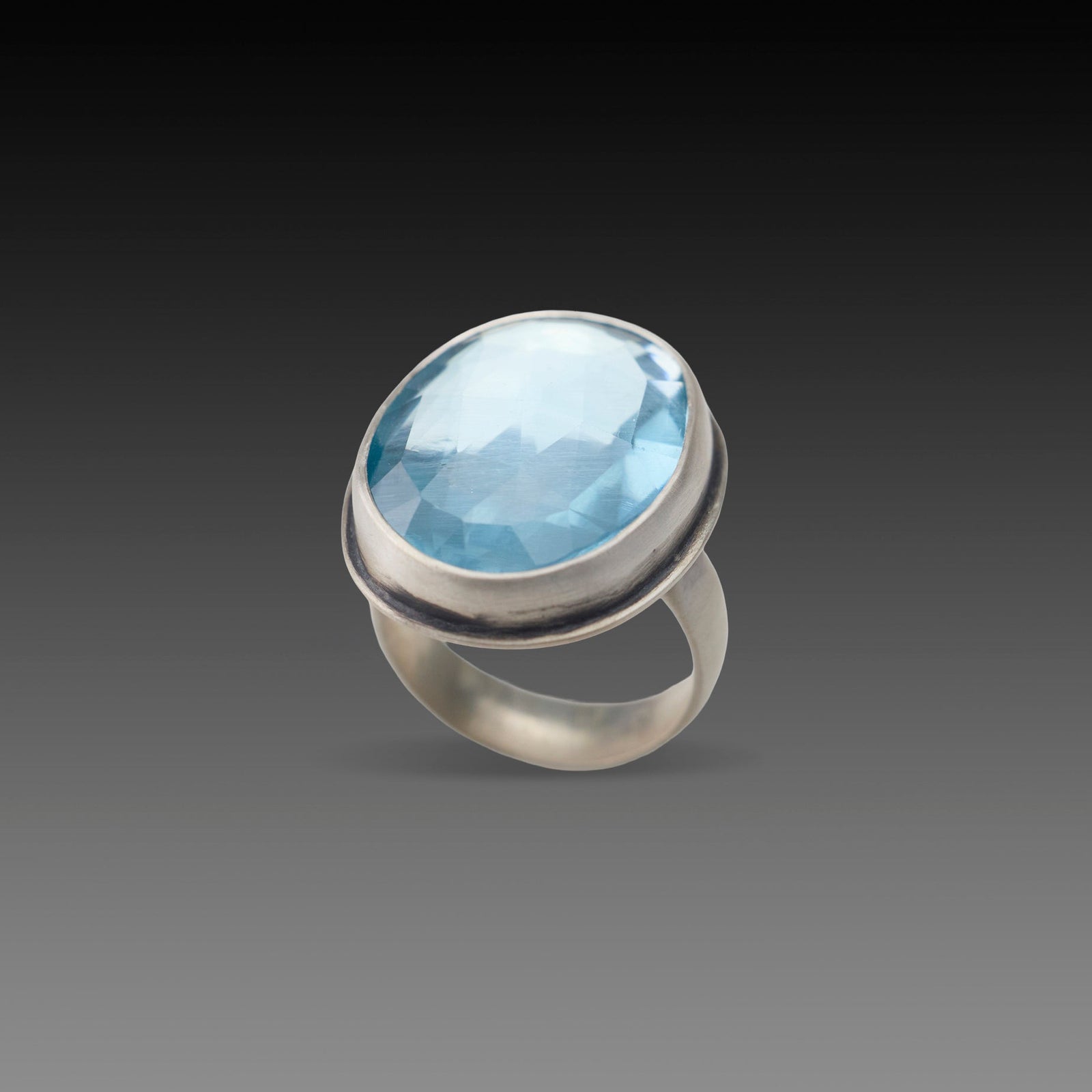 Icy Blue Topaz Statement Ring
