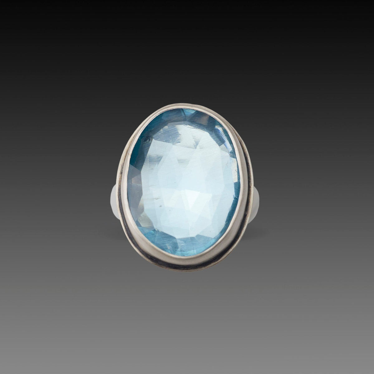 Icy Blue Topaz Statement Ring