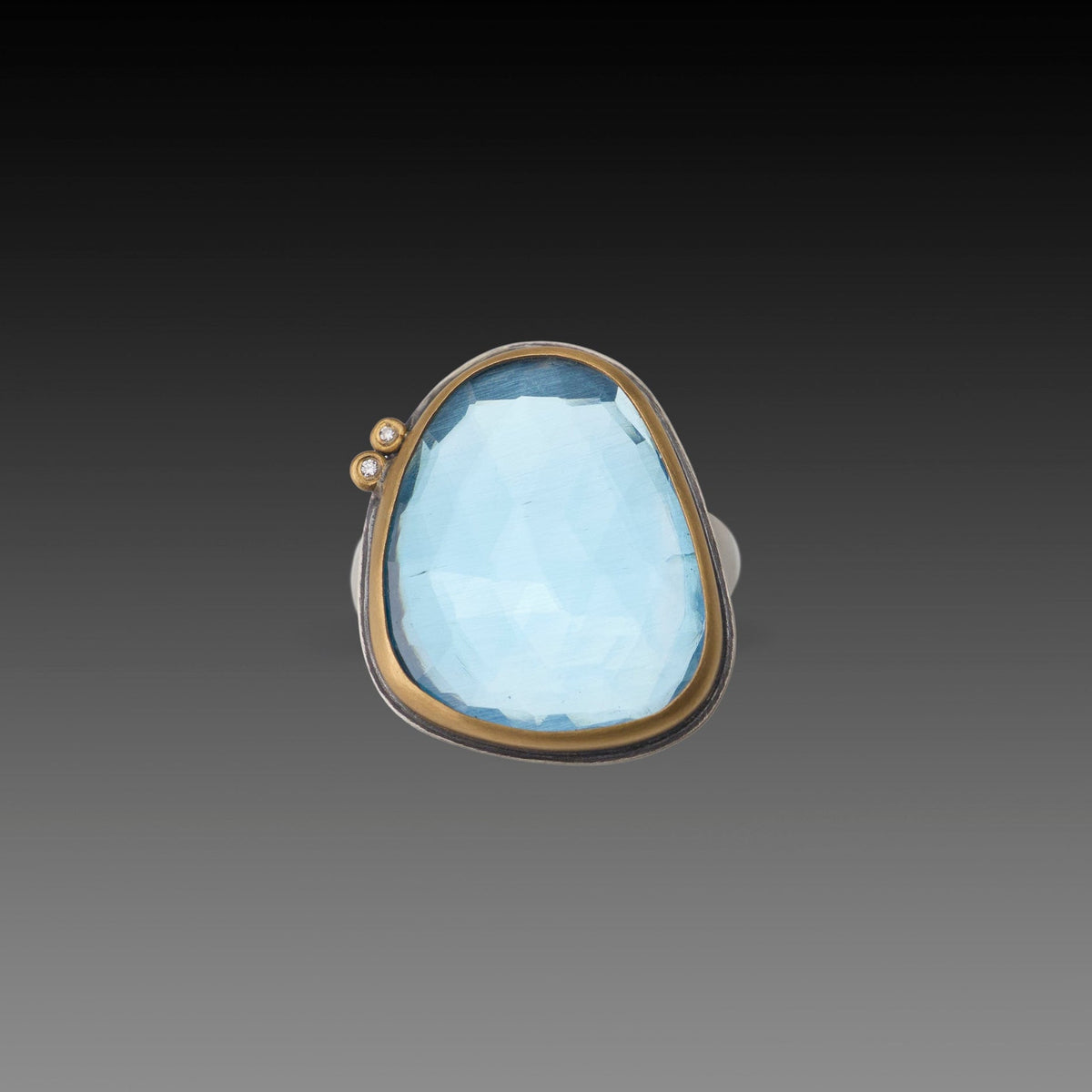 Bright Topaz Statement Ring with Diamonds
