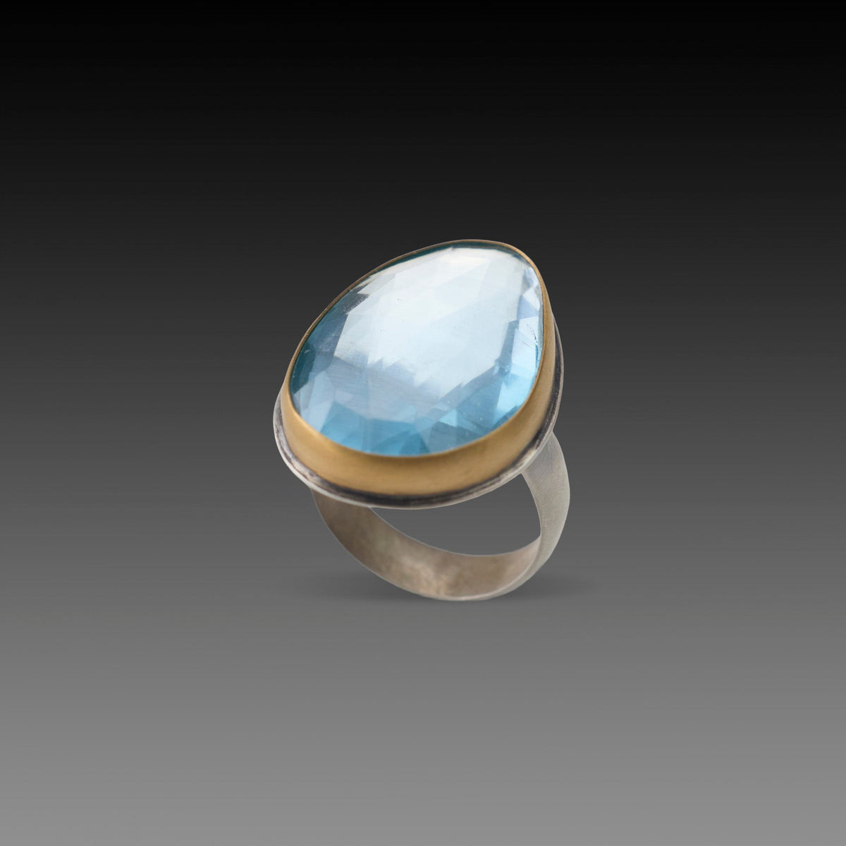 Glacial Topaz Statement Ring with Diamonds