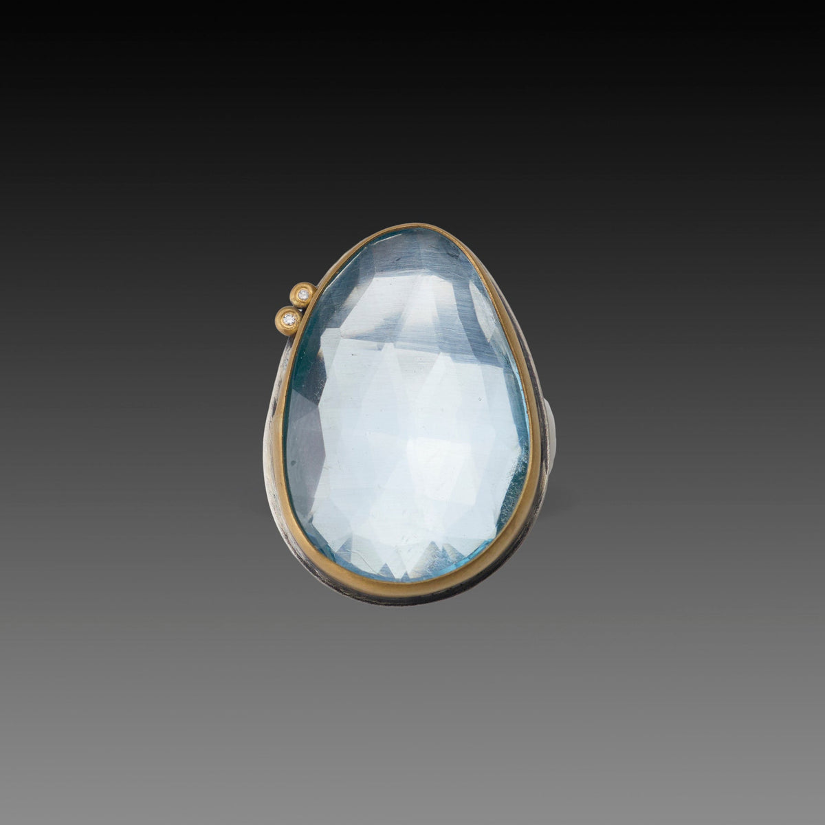 Glacial Topaz Statement Ring with Diamonds