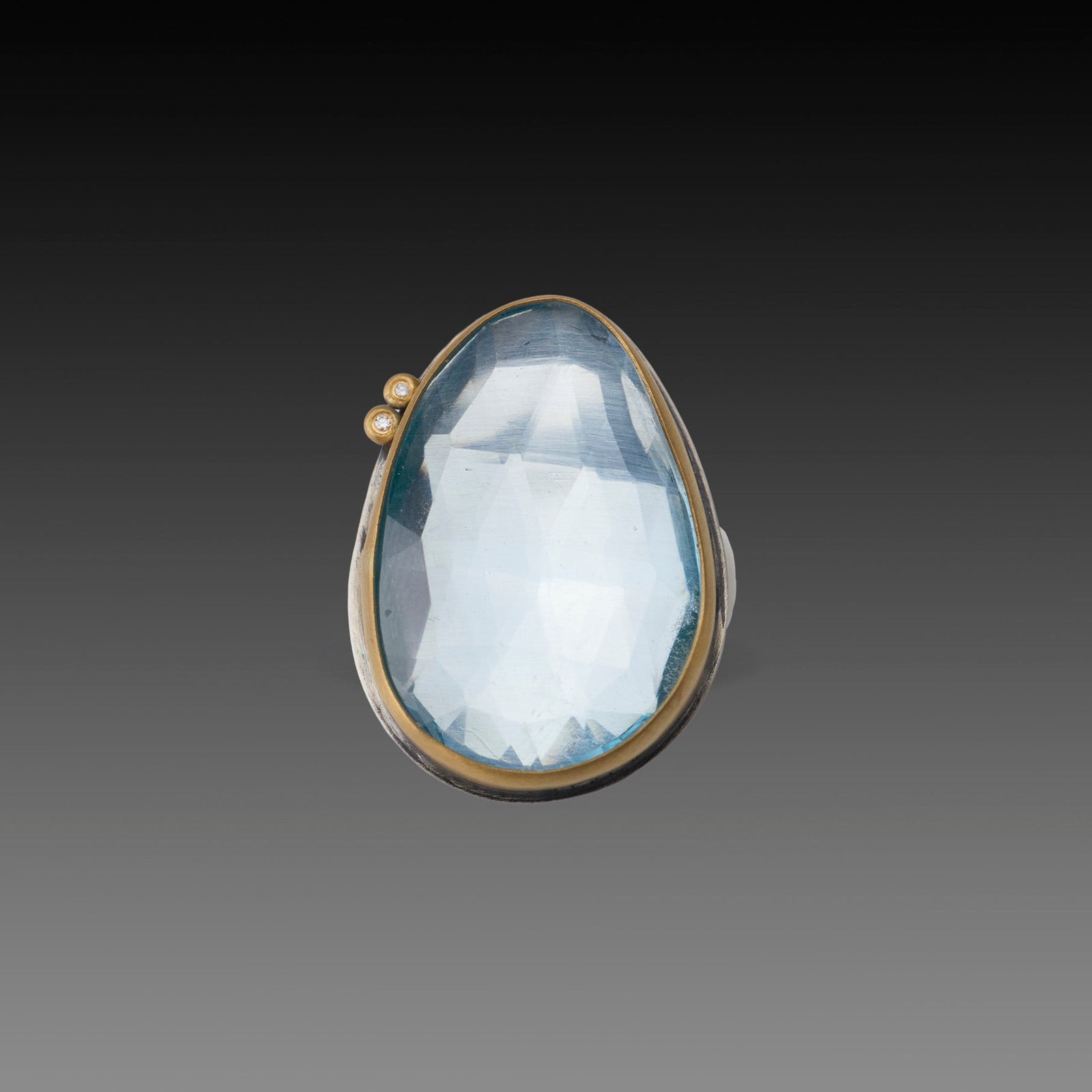 Glacial Topaz Statement Ring with Diamonds