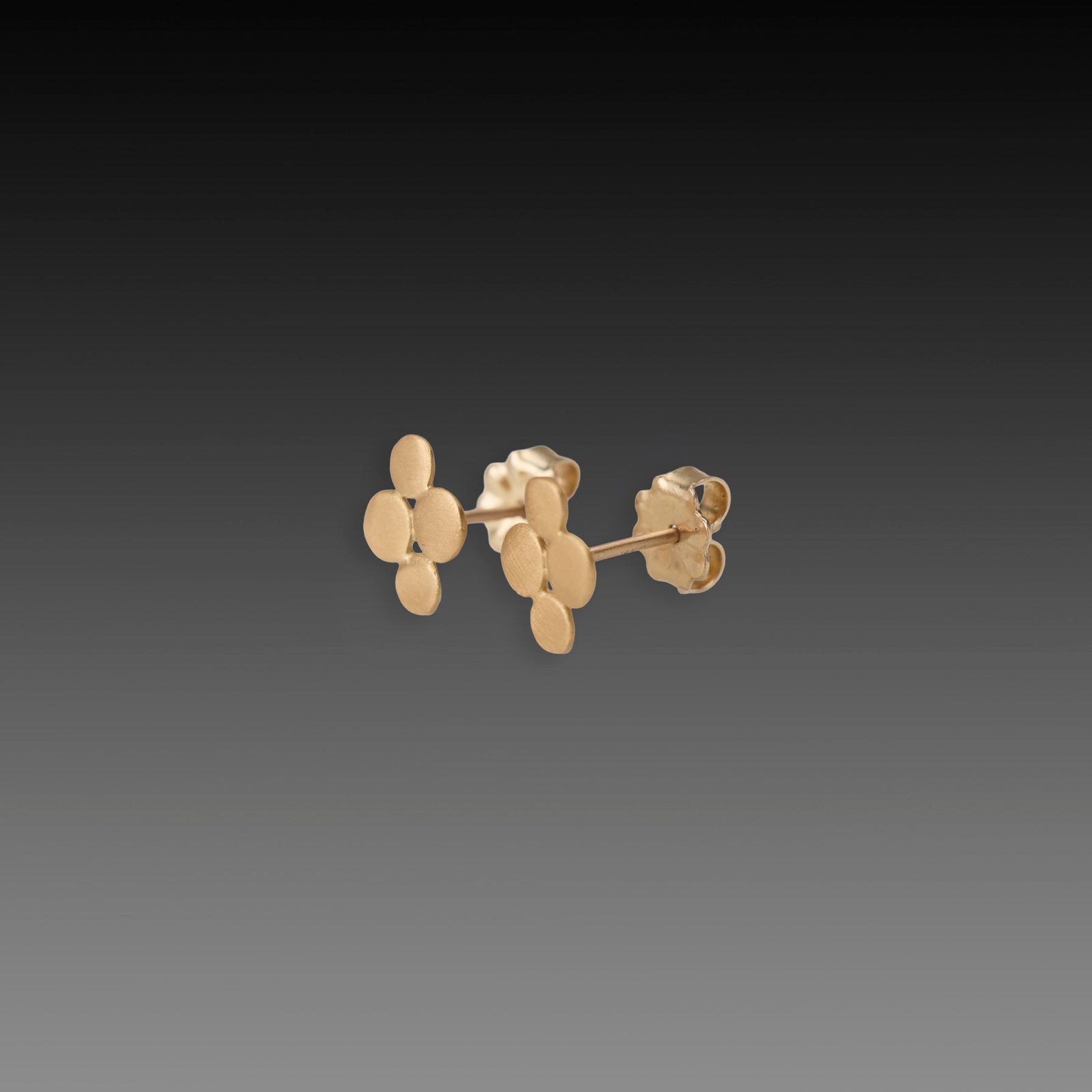 Small Gold Multi Disk Stud Earrings
