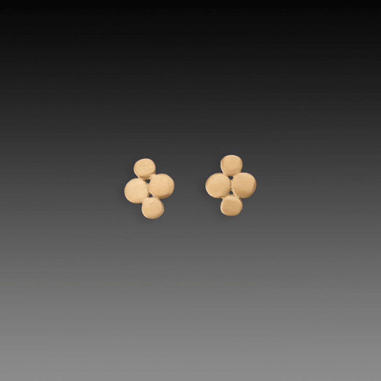 Small Gold Multi Disk Stud Earrings