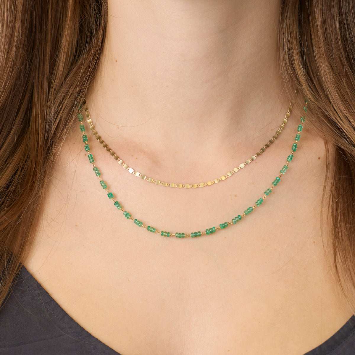 Evergreen Emerald Beaded Necklace