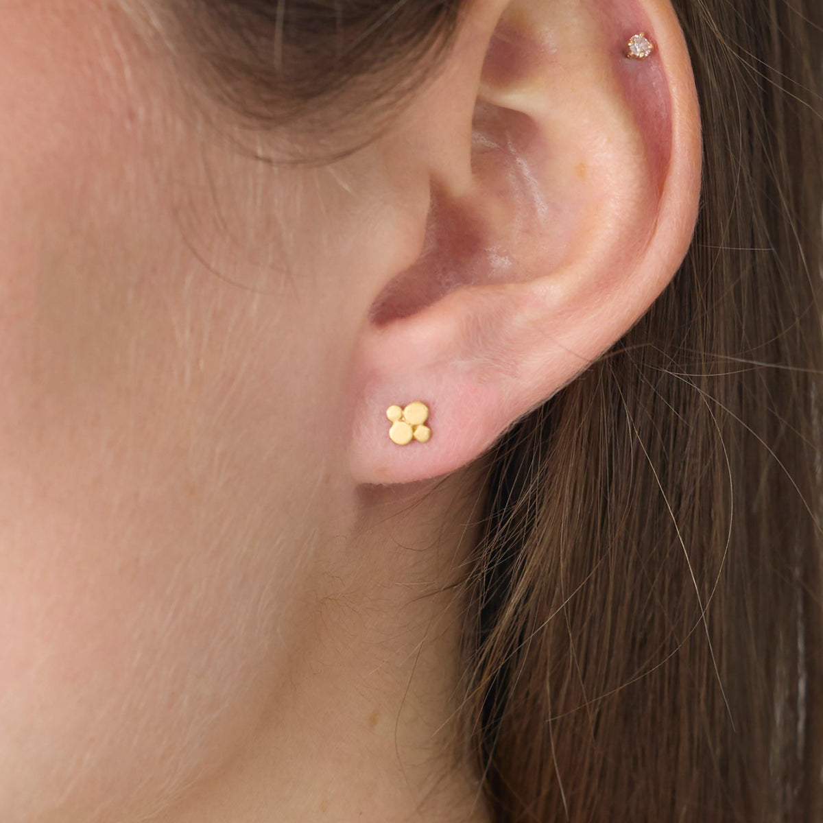 Tiny Gold Multi Disk Stud Earrings