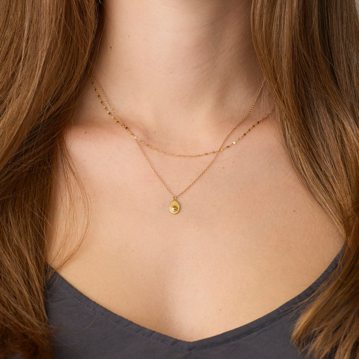 Dainty Champagne Diamond Necklace