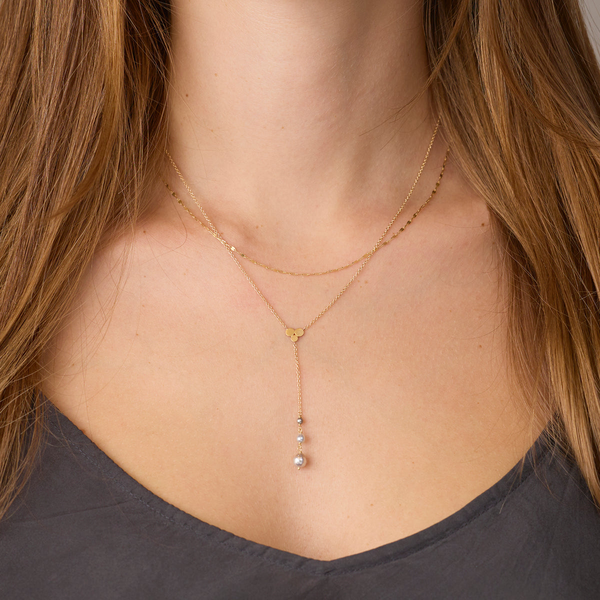 Triple Pearl Drop Necklace