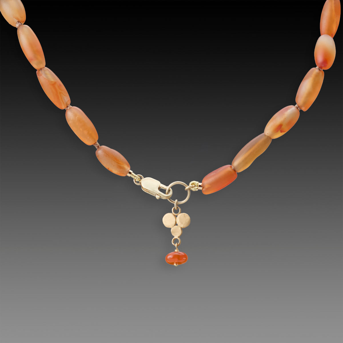 Long Carnelian Beaded Necklace