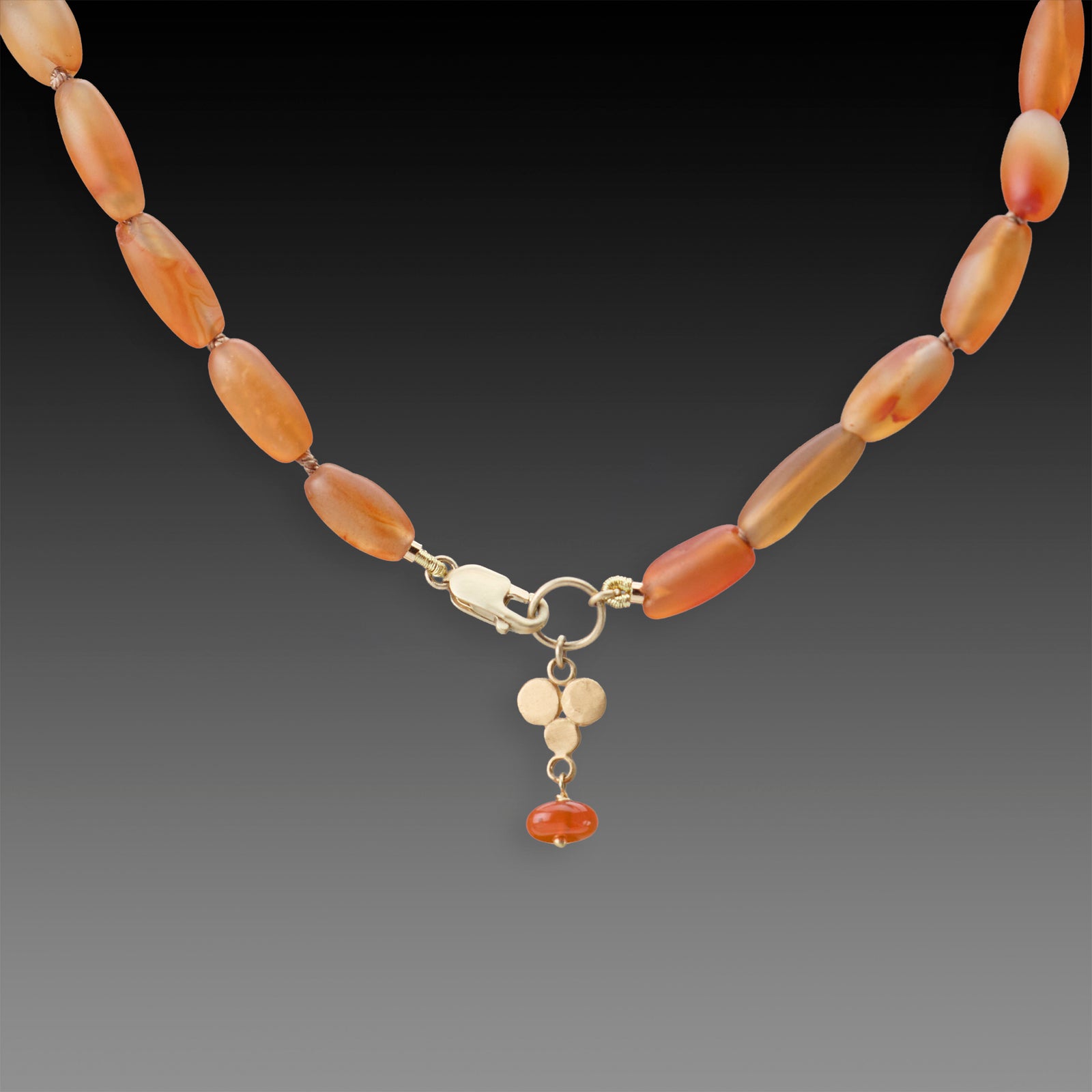 Long Carnelian Beaded Necklace
